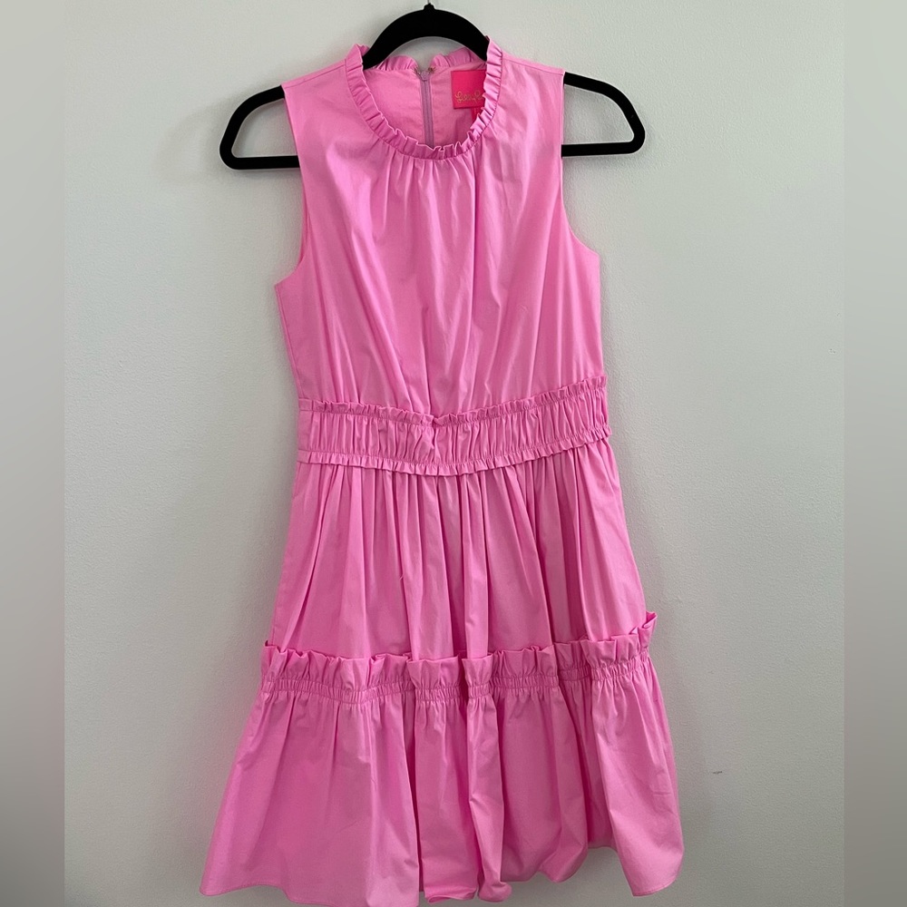 NWOT Lilly Pulitzer Elian Stretch Cotton Dress in Lilac Rose